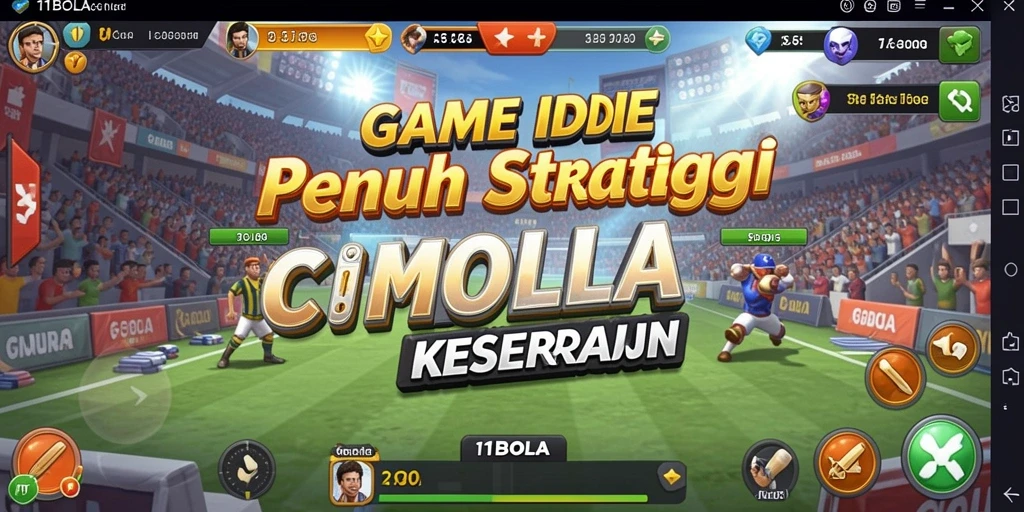 Tangkapan layar utama 11BOLA menampilkan gameplay Idle yang menarik.