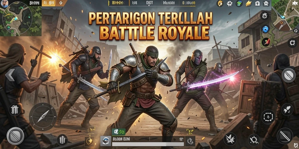 Screenshot gameplay <strong>8HHH</strong> menunjukkan momen seru dalam pertarungan Battle Royale.