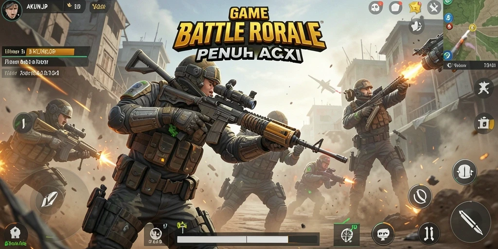 Tampilan gameplay seru dari AKUNJP dalam pertempuran Battle Royale.