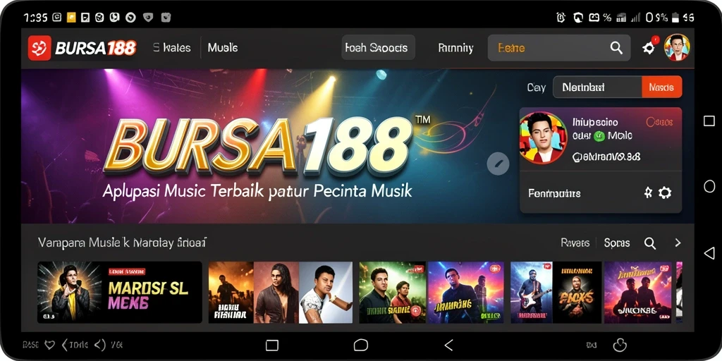 Screenshot BURSA188 menampilkan antarmuka menarik dengan pilihan lagu-lagu terbaru.