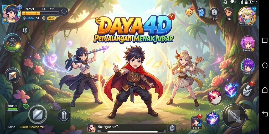 Screenshot menunjukkan aksi seru dalam gameplay Anime DAYA4D.