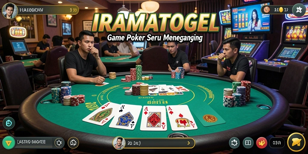 Tampilan gameplay Poker yang menegangkan di IRAMATOGEL.