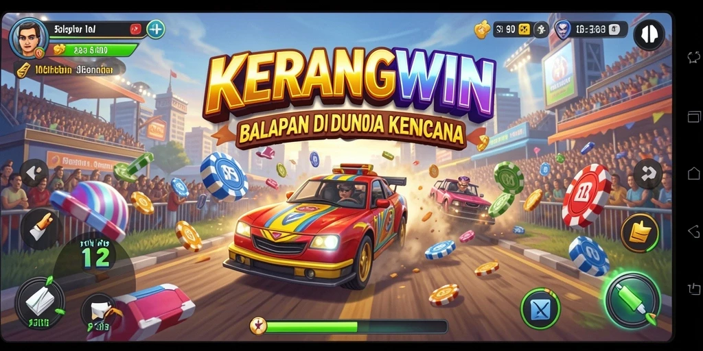 Tampilan grafis menawan dari balapan di KERANGWIN.