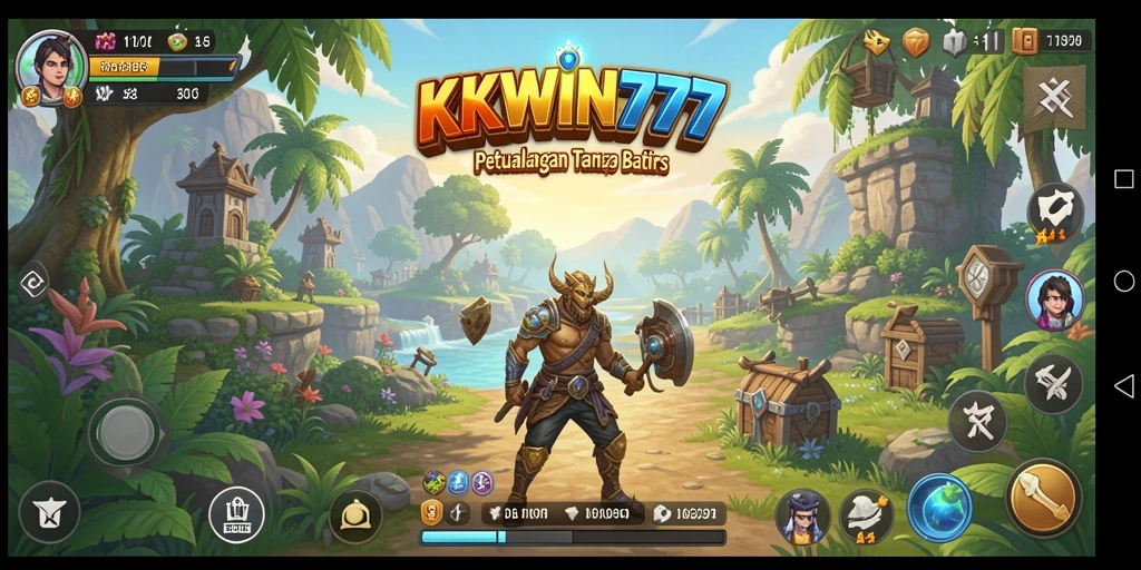 Tampilan screenshot utama KKWIN777 dengan aksi menjelajahi dunia terbuka yang menakjubkan.