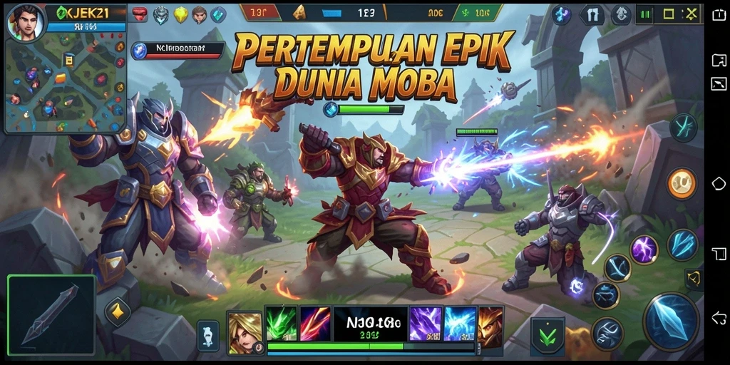 Tangkapan layar seru dari pertarungan tim di OKJEK21.