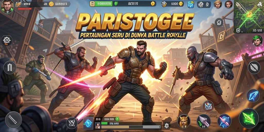 Screenshot utama PARISTOGEL menampilkan akurasi dan strategi dalam permainan Battle Royale.
