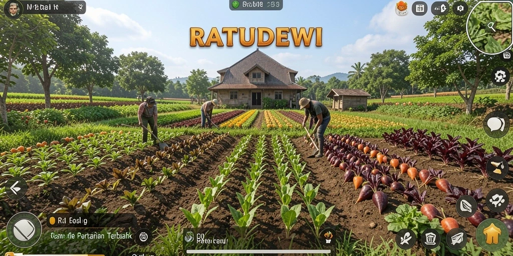 Gameplay menarik dari RATUDEWI yang menunjukkan proses bertani.