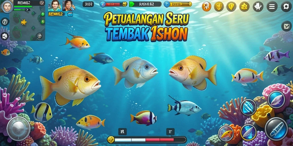 Tampilan screenshot gameplay Tembak Ikan REMI62 yang seru dan menarik.