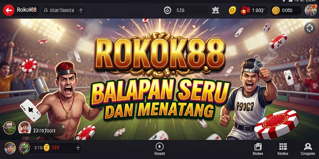 Screenshot gameplay ROKOK88 yang menunjukkan balapan seru.