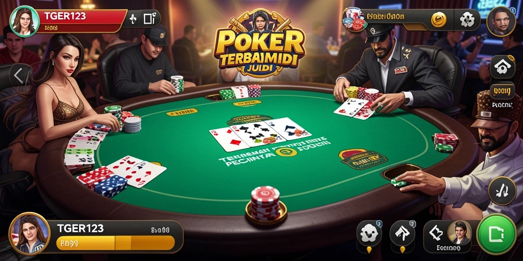 Screenshot gameplay TGER123 dengan suasana poker yang seru.